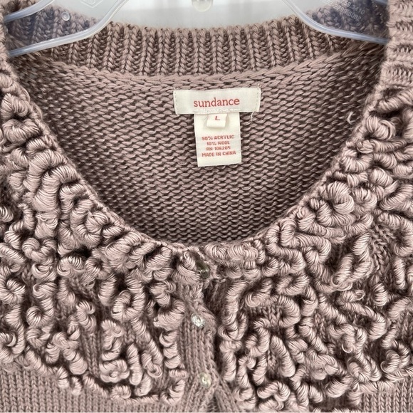 Sundance Woman's Sweater Cardigan Knit Short Sleeves Boho Sz Large Lilac Purple - Picture 5 of 8